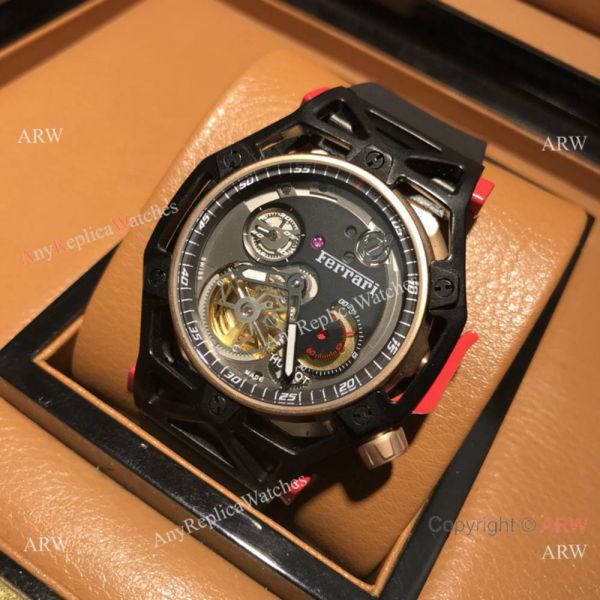 Swiss Copy Hublot Techframe Ferrari 70th Anniversary Watch SS Skeleton Case Swiss Copy Hublot Techframe Ferrari 70th Anniversary Watch SS Skeleton Case