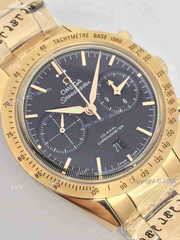 (OM)Copy Swiss Omega Speedmaster Chronograph 9301 Watch All Gold Black (OM)Copy Swiss Omega Speedmaster Chronograph 9301 Watch All Gold Black