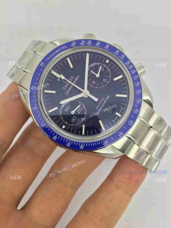 Copy Swiss Omega Speedmaster Watch SS Blue Chronograph 9300 Copy Swiss Omega Speedmaster Watch SS Blue Chronograph 9300