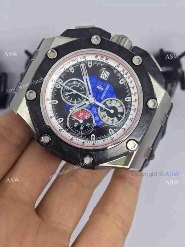 High Quality Copy Audemars Piguet Grand Prix Blue Face Black Rubber Swiss Mens Watch High Quality Copy Audemars Piguet Grand Prix Blue Face Black Rubber Swiss Mens Watch