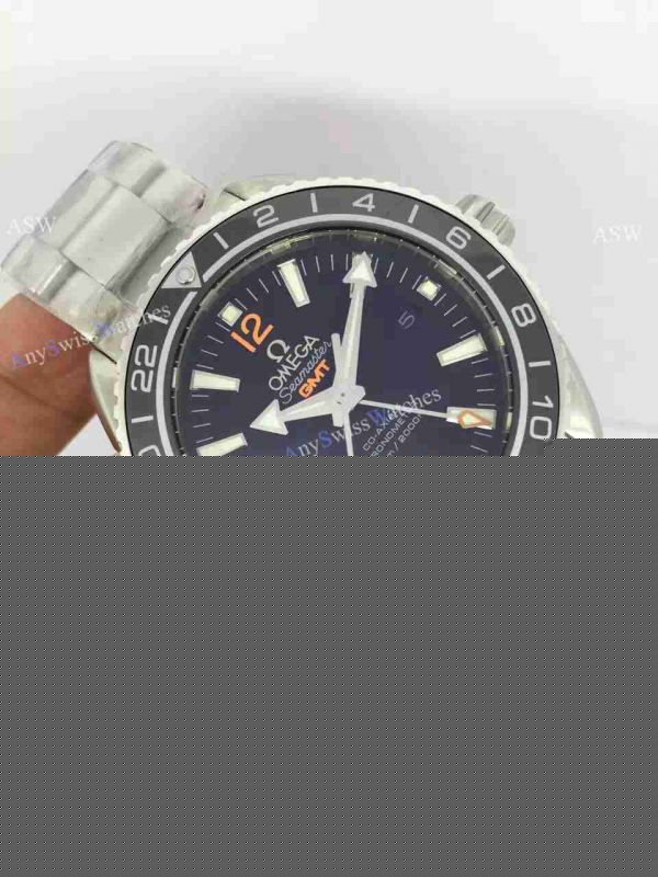 Knockoff Swiss Omega Seamaster GMT Watch Black Face / Orange Arabic Knockoff Swiss Omega Seamaster GMT Watch Black Face / Orange Arabic