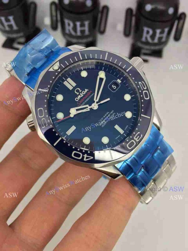 Grade 1A Omega Replica Watches James Bond Blue Ceramic Blue Dial Grade 1A Omega Replica Watches James Bond Blue Ceramic Blue Dial