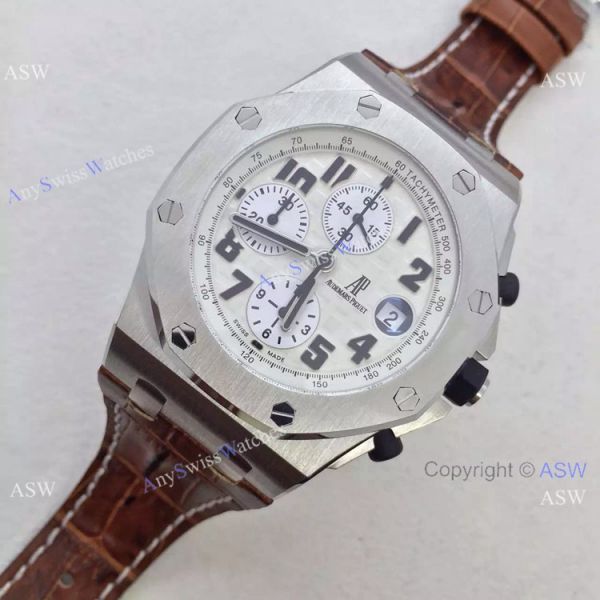 Replica Audemars Piguet Swiss Replica Chronograph watch SS White Replica Audemars Piguet Swiss Replica Chronograph watch SS White
