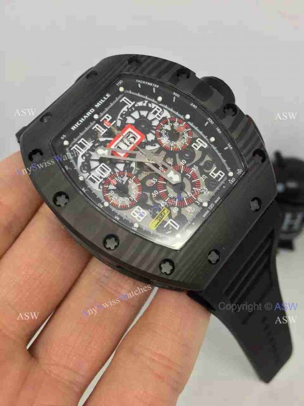 AAA Replica Richard Mille RM 011 Watch All Black AAA Replica Richard Mille RM 011 Watch All Black