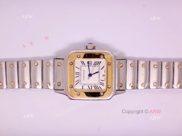 Replica 2-Tone Cartier Santos Mens Quartz Watch 29.5mm Replica 2-Tone Cartier Santos Mens Quartz Watch 29.5mm