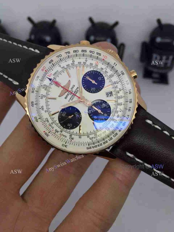 Swiss Copy Breitling 1884 Chronometre Navitimer Watch Rose Gold Case White Dial Swiss Copy Breitling 1884 Chronometre Navitimer Watch Rose Gold Case White Dial