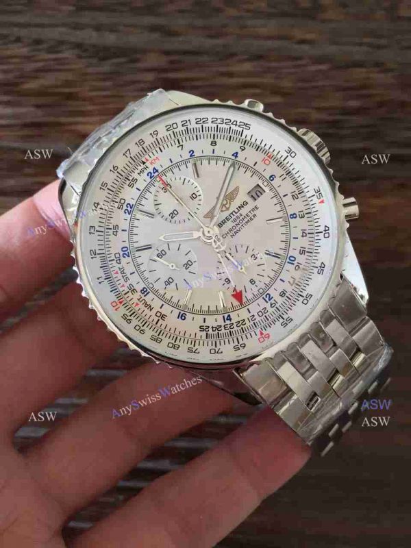 Swiss Copy Breitling Navitimer World Watch Stainless Steel White Chronograph Swiss Copy Breitling Navitimer World Watch Stainless Steel White Chronograph
