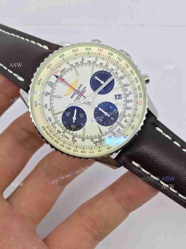 Swiss Fake Breitling 1884 Chronometre Navitimer Watch SS Case White Dial Swiss Fake Breitling 1884 Chronometre Navitimer Watch SS Case White Dial