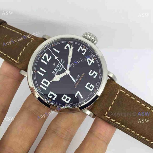Swiss Knockoff Zenith Pilot Watch Brown Leather Swiss Knockoff Zenith Pilot Watch Brown Leather