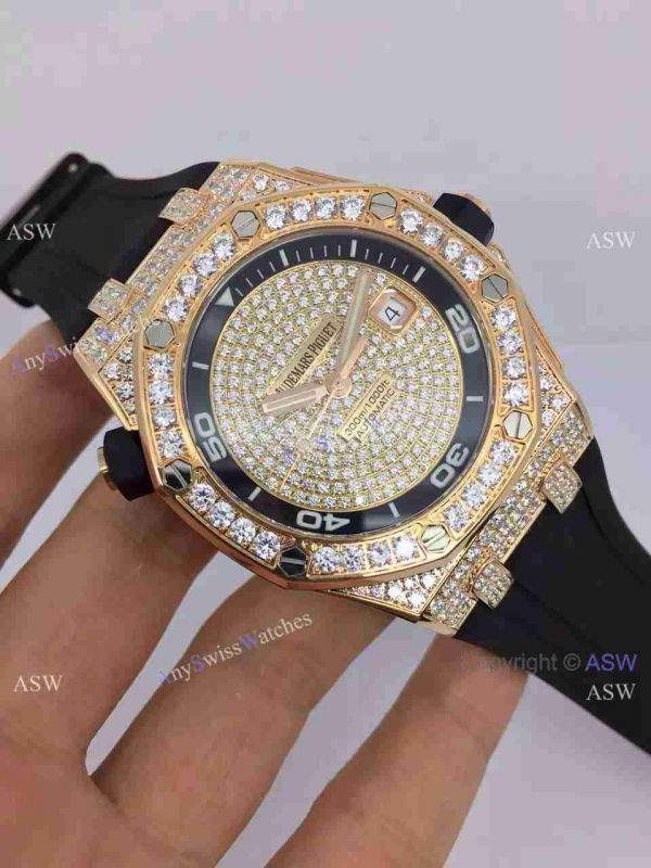 Replica Swiss Audemars Piguet Watch Rose Gold Diamond Dial Replica Swiss Audemars Piguet Watch Rose Gold Diamond Dial
