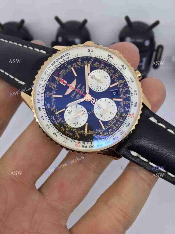 Swiss Replica Breitling 1884 Chronometre Navitimer Watch Rose Gold Case Black Dial Swiss Replica Breitling 1884 Chronometre Navitimer Watch Rose Gold Case Black Dial