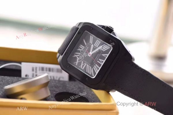 Cartier Santos 100th Anniversary Black Watch Swiss Grade Replica Cartier Santos 100th Anniversary Black Watch Swiss Grade Replica