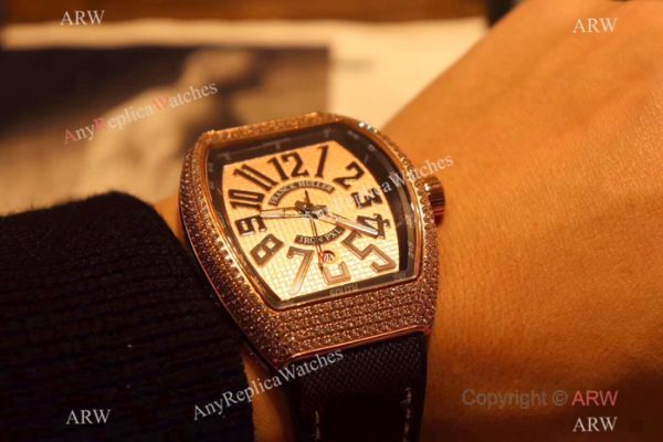 2019 Copy Franck Muller Vanguard IRON PXL Watch Rose Gold Iced Out Case 2019 Copy Franck Muller Vanguard IRON PXL Watch Rose Gold Iced Out Case