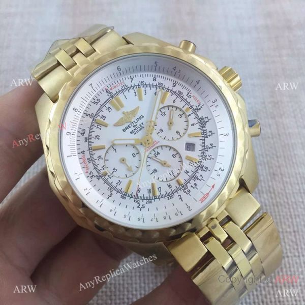 Replica Breitling Bentley Motors White Dial Yellow Gold AAA Quality Replica Breitling Bentley Motors White Dial Yellow Gold AAA Quality