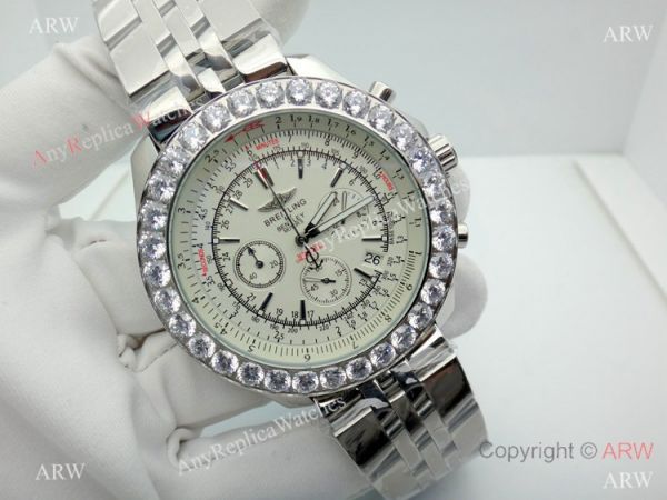 Replica Breitling For Bentley Motors Watches With Diamond Bezel Cream Chronograph Dial Watch Replica Breitling For Bentley Motors Watches With Diamond Bezel Cream Chronograph Dial Watch