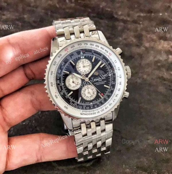Replica Breitling Navitimer Watch White Moonphase Dial Stainless Steel Watch Replica Breitling Navitimer Watch White Moonphase Dial Stainless Steel Watch