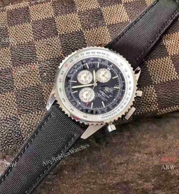 Replica Breitling Navitimer Watch White Moonphase Dial and Leather Watch Strap Replica Breitling Navitimer Watch White Moonphase Dial and Leather Watch Strap
