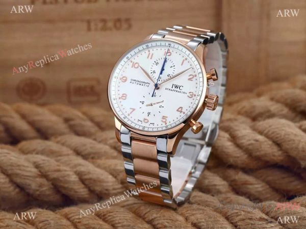 IWC Schaffhausen 2-Tone Rose Gold White Copy Watch Low Price IWC Schaffhausen 2-Tone Rose Gold White Copy Watch Low Price