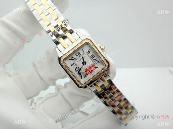 Copy Cartier Panthere Two Tone Diamond Bezel Watch 22mm Ladies Copy Cartier Panthere Two Tone Diamond Bezel Watch 22mm Ladies