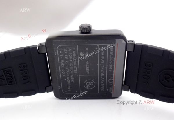 Replica Bell Ross BR03-92 Watch All Black Rubber Strap Swiss Grade Replica Bell Ross BR03-92 Watch All Black Rubber Strap Swiss Grade