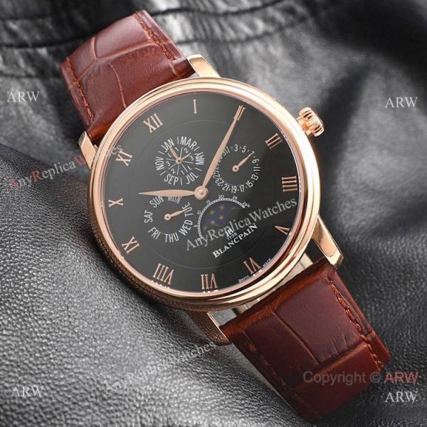 Swiss Replica Blancpain Villeret Perpetual Calendar Rose Gold Mens Watch ETA6654 Swiss Replica Blancpain Villeret Perpetual Calendar Rose Gold Mens Watch ETA6654