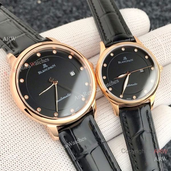 High Quality Copy Blancpain Lovers Watches SS Black Dial High Quality Copy Blancpain Lovers Watches SS Black Dial