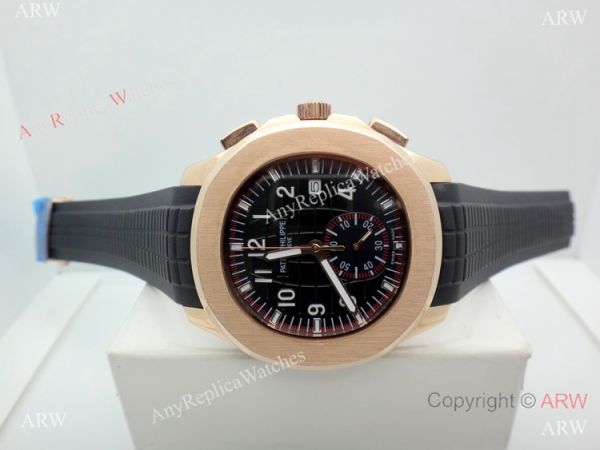 Copy Patek Philippe Aquanaut Chronograph watch Rose Gold Black Dial Copy Patek Philippe Aquanaut Chronograph watch Rose Gold Black Dial