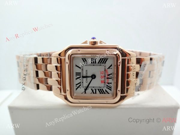 Panthere De Cartier Silver Dial Rose Gold watch 27mm Medium size Panthere De Cartier Silver Dial Rose Gold watch 27mm Medium size