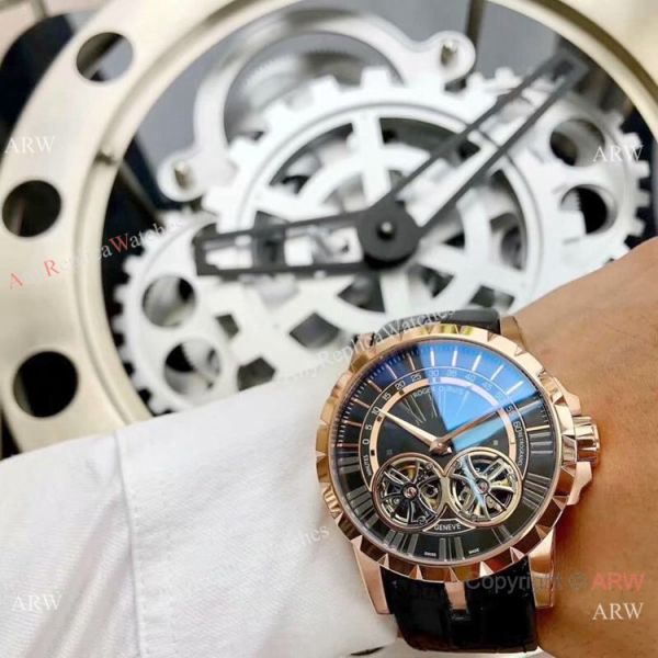 Copy Roger Dubuis Excalibur 46 Watches Rose Gold Double Tourbillon Copy Roger Dubuis Excalibur 46 Watches Rose Gold Double Tourbillon