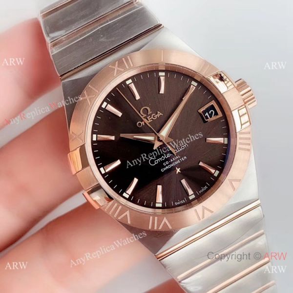 VSF Swiss Omega Constellation Co-Axial 38mm 2-Tone Rose Gold Brown Dial Copy Watch VSF Swiss Omega Constellation Co-Axial 38mm 2-Tone Rose Gold Brown Dial Copy Watch