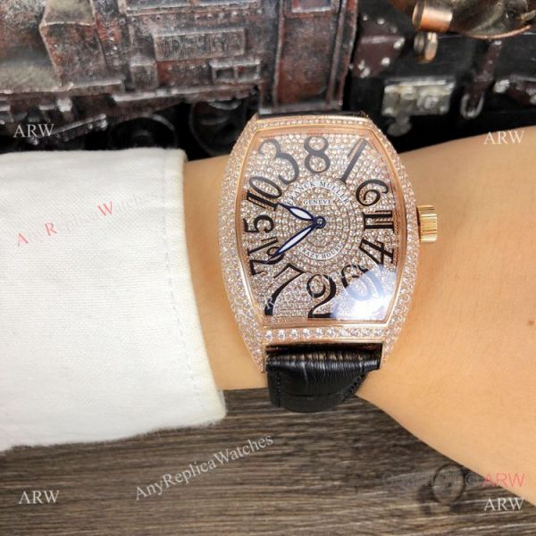 New Copy Franck Muller Crazy Hour Rose Gold Iced Out Watch New Copy Franck Muller Crazy Hour Rose Gold Iced Out Watch