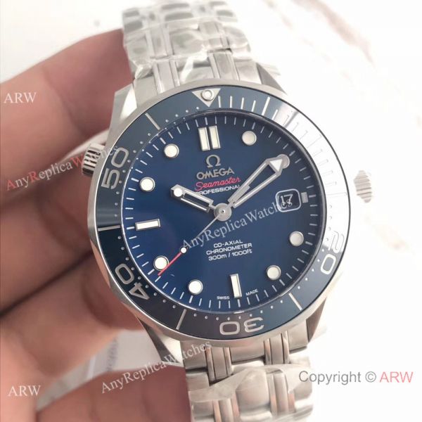AAA Swiss Omega Seamaster James Bond Watch SS Blue Dial Blue Ceramic AAA Swiss Omega Seamaster James Bond Watch SS Blue Dial Blue Ceramic