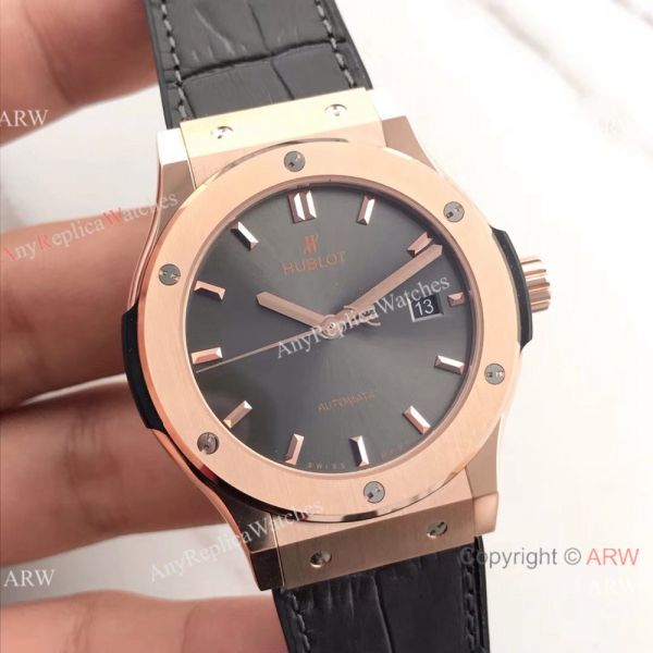 Swiss Hublot HUB1112 Replica Watch Rose Gold Gray Rhodium Dial Swiss Hublot HUB1112 Replica Watch Rose Gold Gray Rhodium Dial