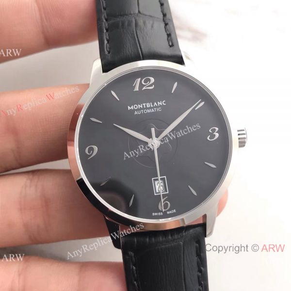 Montblanc Meisterstuck Date 9015 SS Black Replica Mont Blanc Watch Montblanc Meisterstuck Date 9015 SS Black Replica Mont Blanc Watch