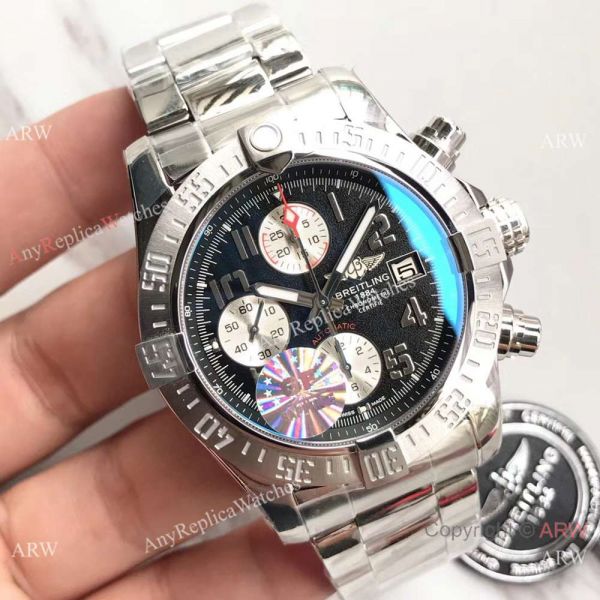 (GF)Replica Breitling Super Avenger II Stainless Steel Black Arabic Watch 7750 (GF)Replica Breitling Super Avenger II Stainless Steel Black Arabic Watch 7750