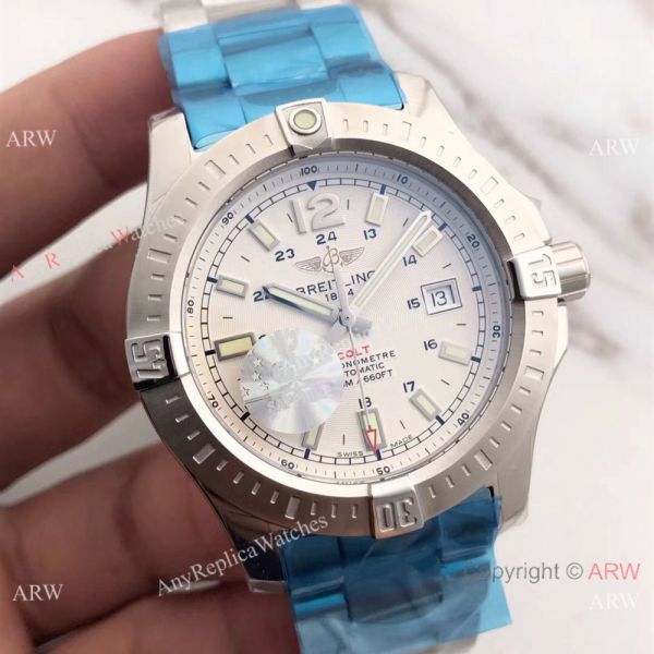 Breitling Colt Automatic 44mm Wrist Watch SS White Dial Newest Replica Breitling Colt Automatic 44mm Wrist Watch SS White Dial Newest Replica