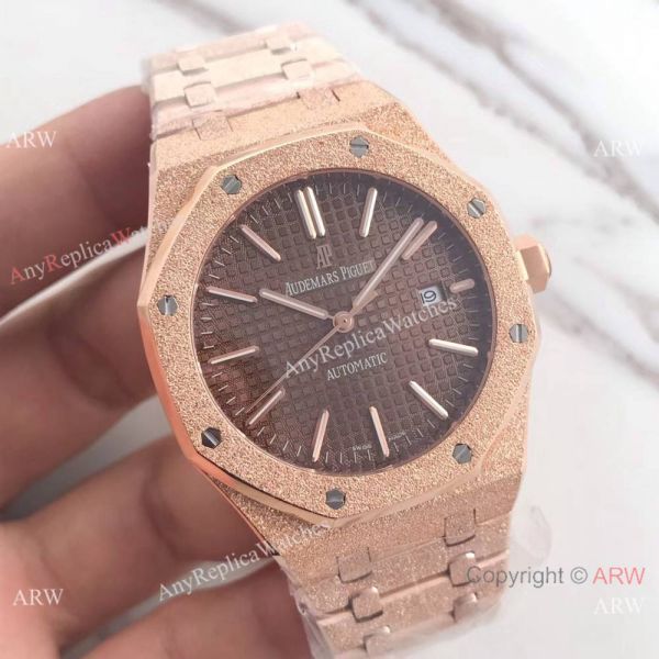 JF Copy Audemars Piguet Royal Oak 41mm Watch Frosted Gold Watch Case JF Copy Audemars Piguet Royal Oak 41mm Watch Frosted Gold Watch Case