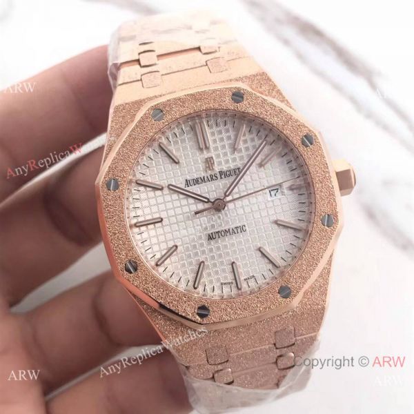JF Factory Newest Audemars Piguet Watches For Sale Royal Oak Frosted Gold w White Dial JF Factory Newest Audemars Piguet Watches For Sale Royal Oak Frosted Gold w White Dial