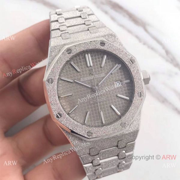 JF Factory Copy Audemars Piguet Royal Oak Frosted Case Grey Face 41mm Watch JF Factory Copy Audemars Piguet Royal Oak Frosted Case Grey Face 41mm Watch