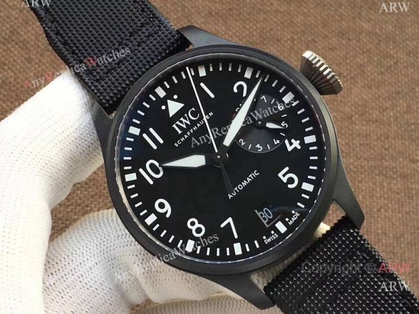 Replica IWC Big Pilot Le Petit Prince Black Case Rubber Strap Replica IWC Big Pilot Le Petit Prince Black Case Rubber Strap