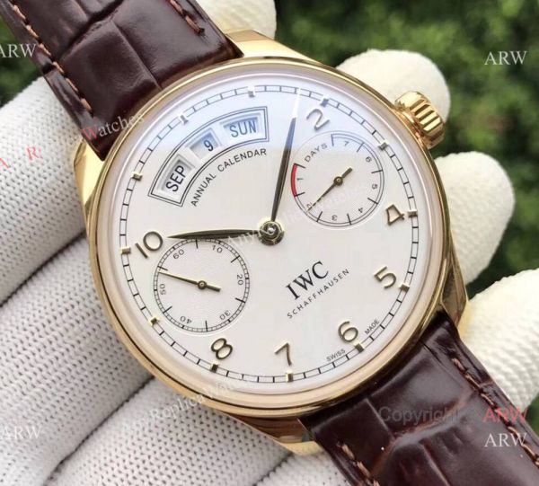Fake IWC Portugieser Annual Calendar 7 days 44.2mm Watch Gold Case White Dial Fake IWC Portugieser Annual Calendar 7 days 44.2mm Watch Gold Case White Dial