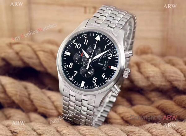 Replica IWC Pilot day-date IW377710 Watch Stainless Steel Black 44mm Replica IWC Pilot day-date IW377710 Watch Stainless Steel Black 44mm