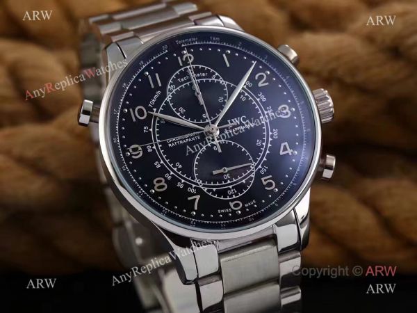 Replica IWC Portuguese Black Face Stainless Steel Black Watch 41mm IW371215 Replica IWC Portuguese Black Face Stainless Steel Black Watch 41mm IW371215