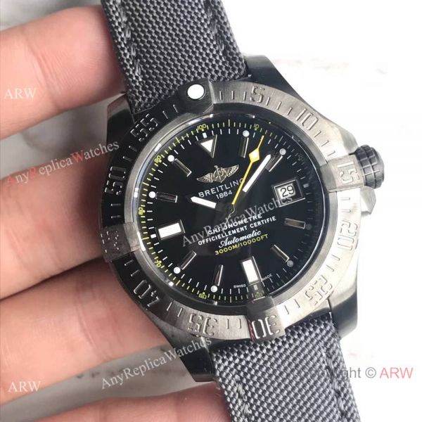 Swiss Grade Copy Breitling Avenger II Seawolf Solid Black Design Watch 45mm Swiss Grade Copy Breitling Avenger II Seawolf Solid Black Design Watch 45mm