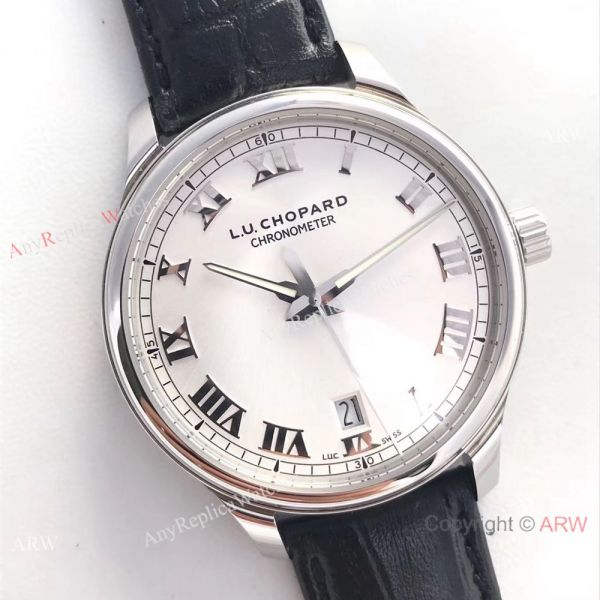 Swiss Classic Chopard L.U.C 9015 Watch SS Gray Roman Markers Swiss Classic Chopard L.U.C 9015 Watch SS Gray Roman Markers
