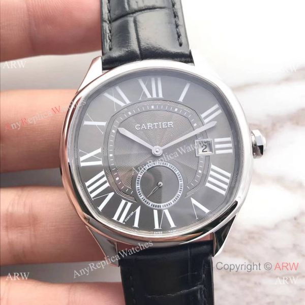 Swiss Drive De Cartier WGNM0003 Replica Watch SS Black Roman Dial Swiss Drive De Cartier WGNM0003 Replica Watch SS Black Roman Dial