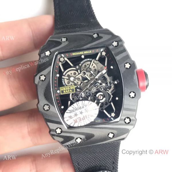 AAA Richard Mille Rafael Nadal Carbon Case Black Nylon watch RM35-01 AAA Richard Mille Rafael Nadal Carbon Case Black Nylon watch RM35-01