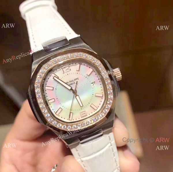 Patek Philippe Nautilus Womens Diamond watch White MOP Face Patek Philippe Nautilus Womens Diamond watch White MOP Face