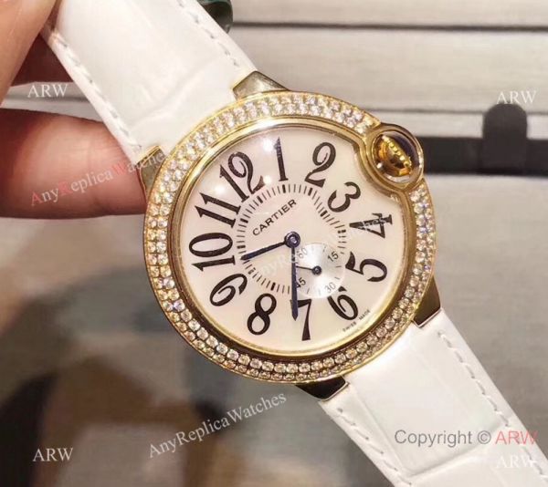 Cartier Ballon Bleu Gold Case Diamond Bezel Womens Fake Cartier Watch Cartier Ballon Bleu Gold Case Diamond Bezel Womens Fake Cartier Watch