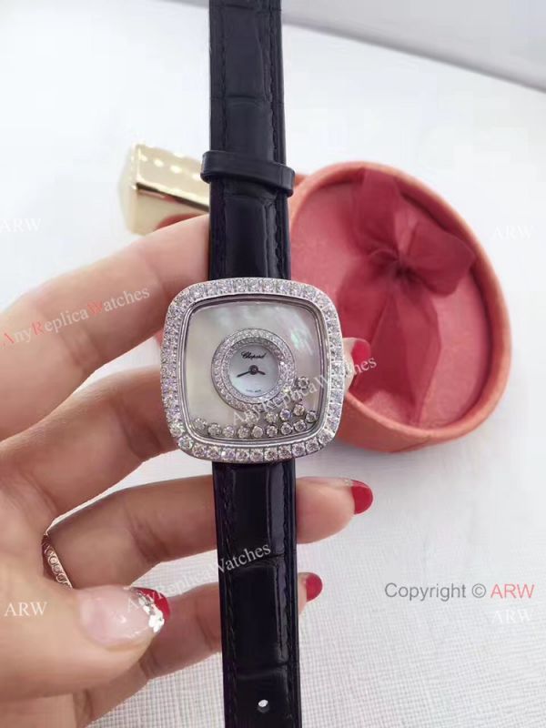 Swiss Quartz Happy Dreams Chopard Lady Watch Pink Leather Rose Gold Swiss Quartz Happy Dreams Chopard Lady Watch Pink Leather Rose Gold